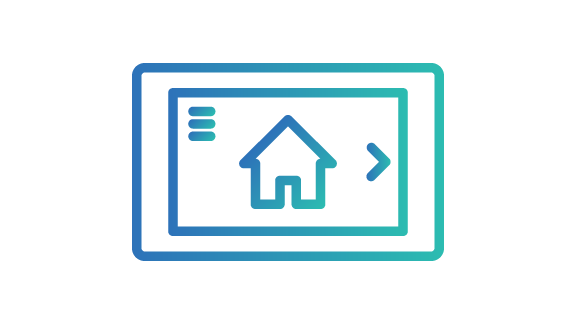 Blue line-illustration of a door panel