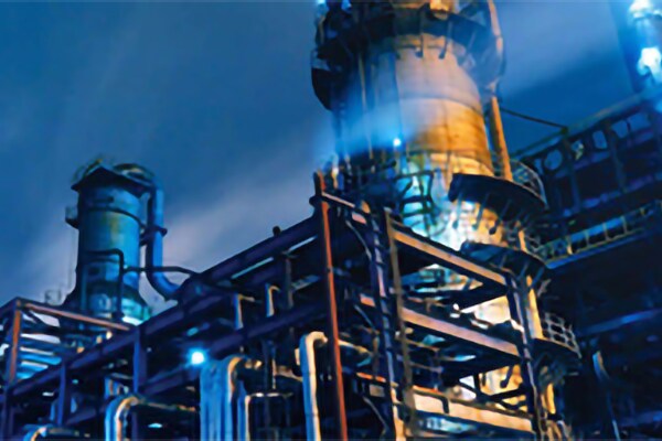 Oil Refinery at night