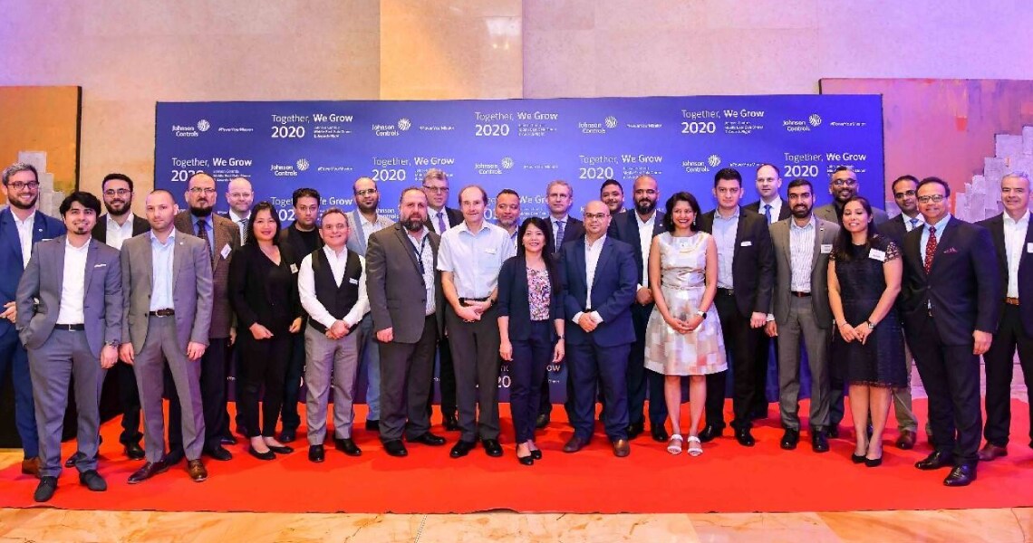 Attendees on the carpet of the Johnson Controls Middle East Channel Partner Event in Dubai