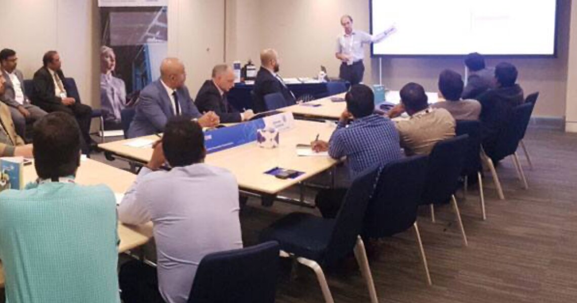 A presentation at Johnson Controls Middle East Channel Partner Event in Dubai