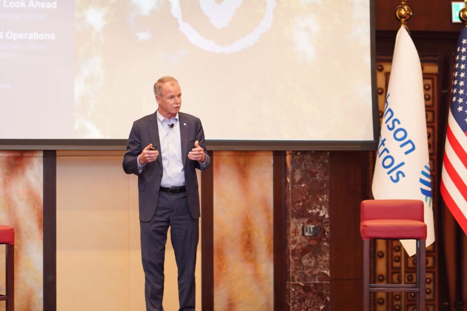 George Oliver at the Johnson Controls Global Townhall in Dubai