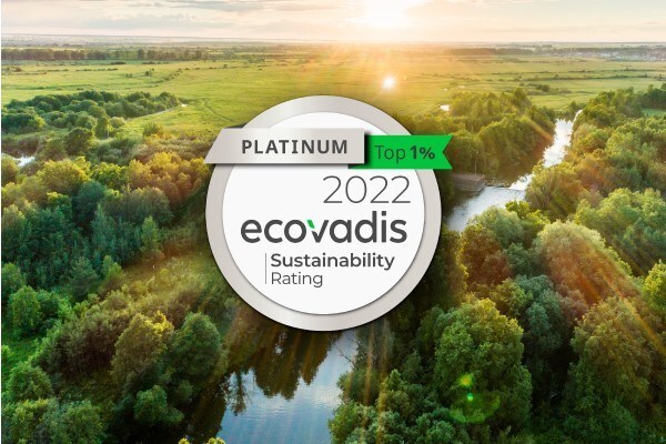 Platinum Top 1% Ecovadis Sustainability Rating 2022 banner