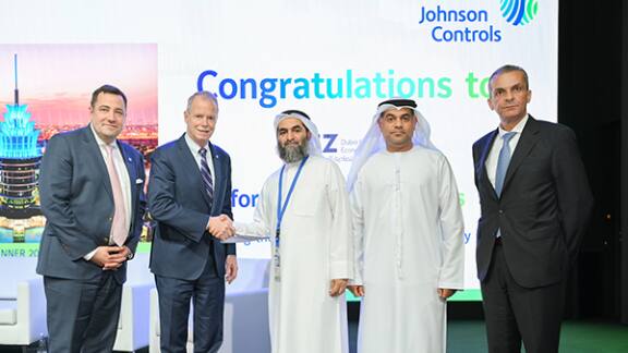 George Oliver, CEO of Johnson Controls at a conference in Dubai, UAE