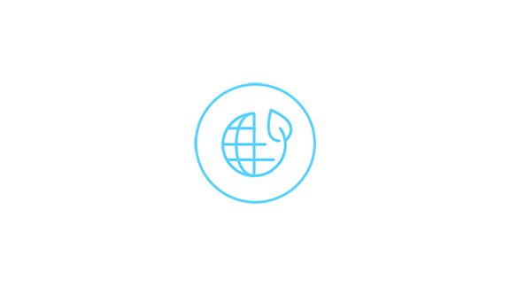 Icon of the earth turning into a leaf