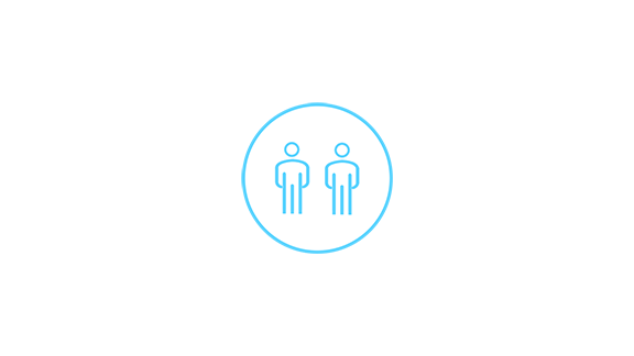 Icon of two men enclosed in a circle