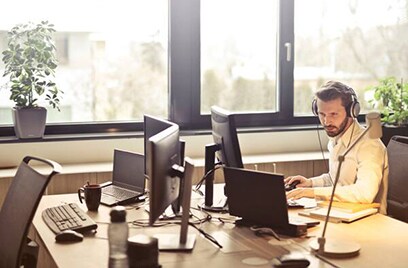 A person working at office