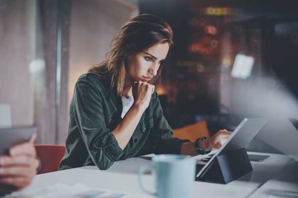 woman using a tablet