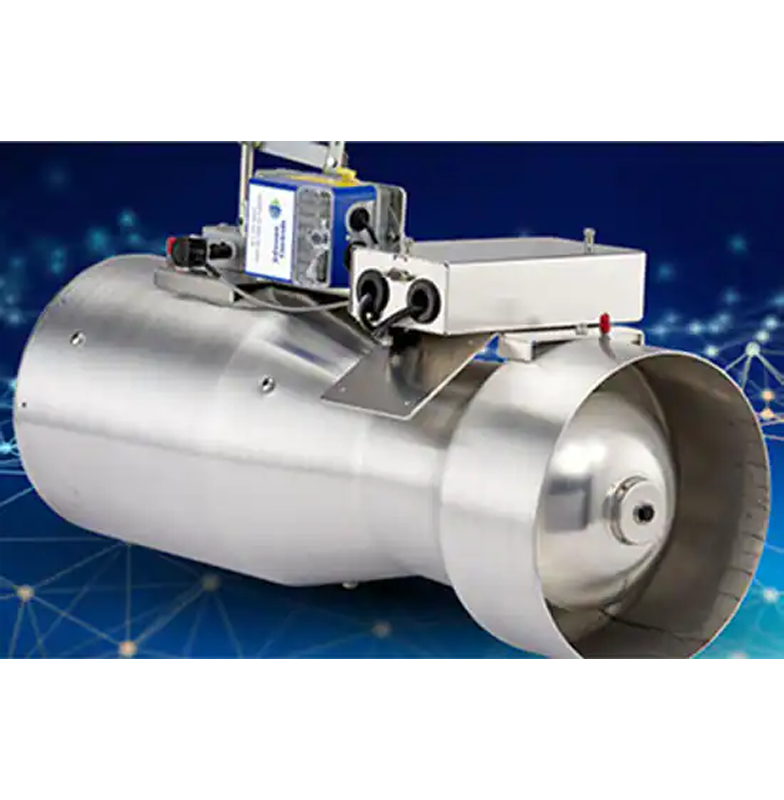 A Venturi valve against a blue background