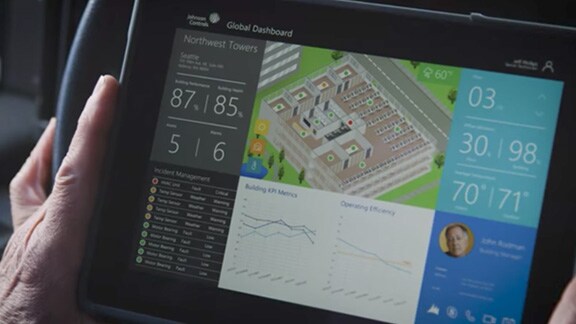 Tablet displaying a Johnson Controls application