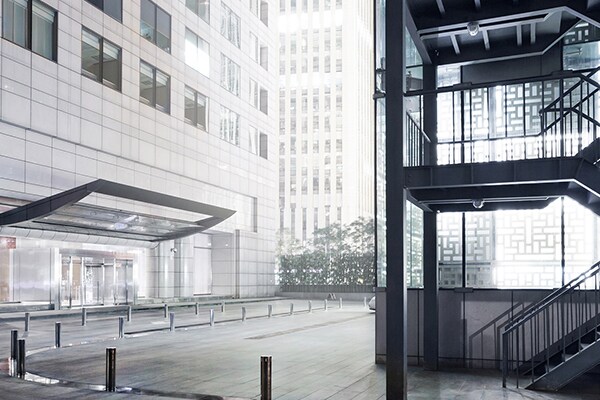 Parking lot stairwell