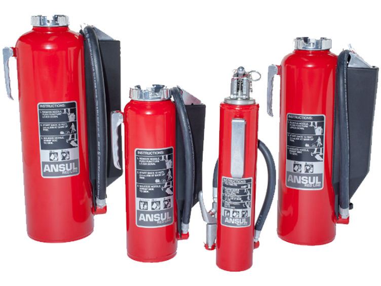 Four Cartridge-operated Hand Portable Extinguishers