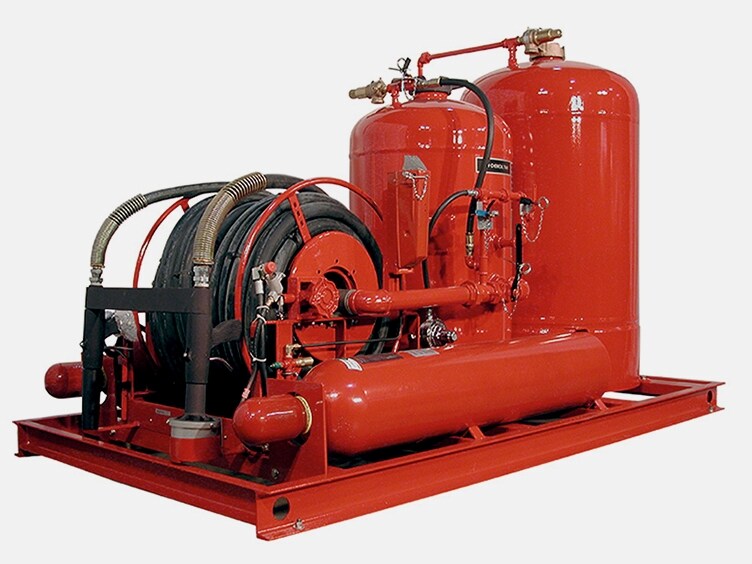 A Twin-agent Firefighting Handline Unit