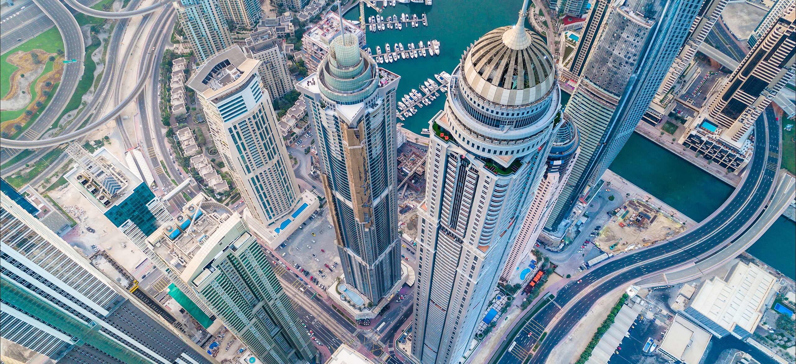 Skyscrapers aerial view