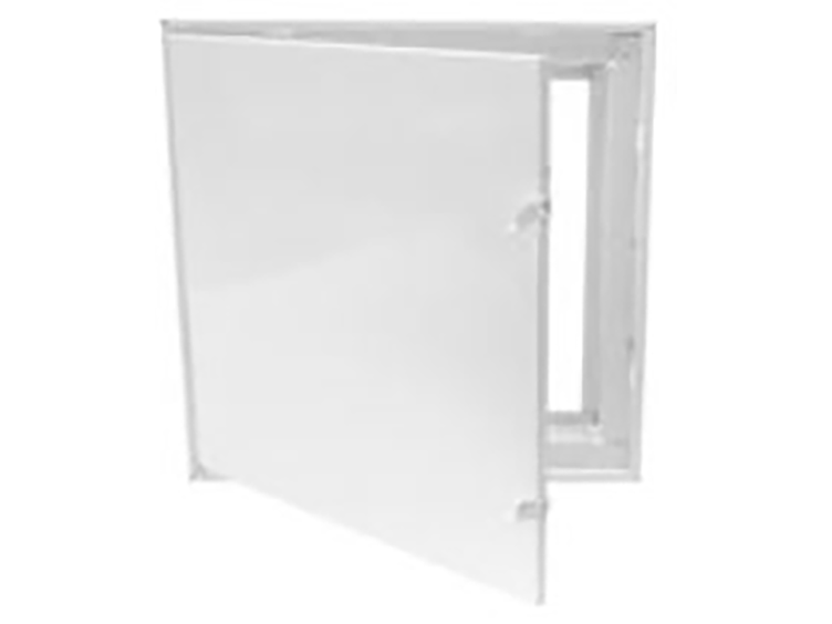 A white access door