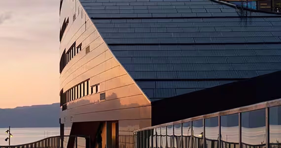 Exterior of the Powerhouse Brattorkaia in Norway