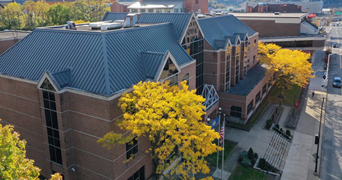 Aerial view of the Community College pf Allegheny County