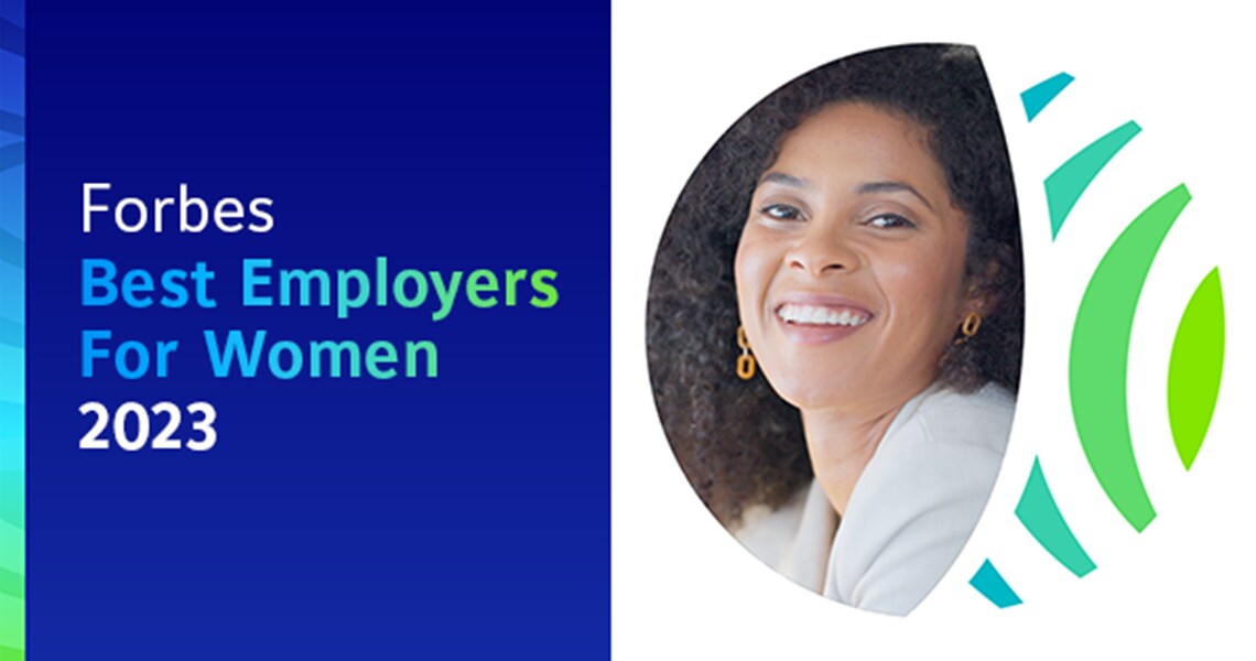 A poster showcasing Johnson Controls as the Forbes Best Employers for Women 2023