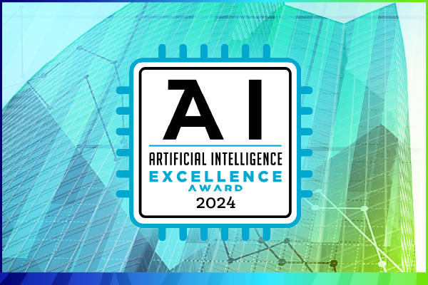 Poster honoring Johnson Controls with the 2024 Artificial Intelligence Excellence Award, awarded by The Business Intelligence Group