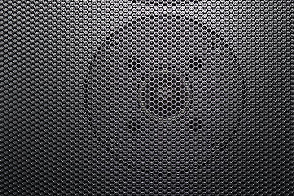 metal speaker closeup