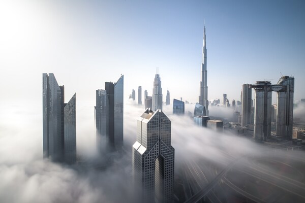 Dubai's Landscape with clouds