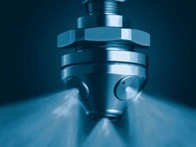 Close-up of an activated water based sprinkler